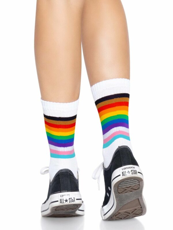 Шкарпетки жіночі в смужку Leg Avenue Pride crew socks Rainbow, 37–43 розмір - Зображення 4