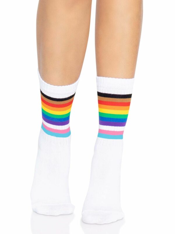 Шкарпетки жіночі в смужку Leg Avenue Pride crew socks Rainbow, 37–43 розмір