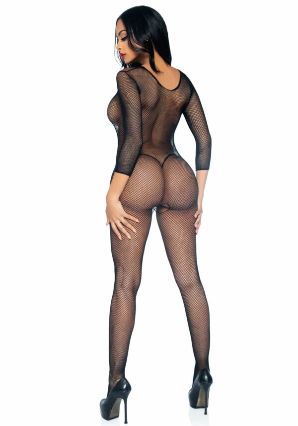 Бодістокінг Leg Avenue V Front Bodystocking One size Black, дрібна сітка, доступ - Зображення 2