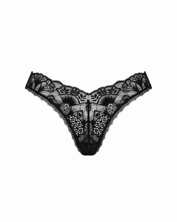 Мереживні стрінги Obsessive Donna Dream thong M/L Black, низька посадка - Зображення 3