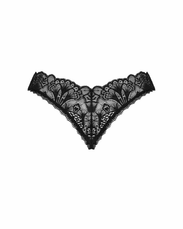 Мереживні стрінги Obsessive Donna Dream crotchless thong M/L Black, відкритий доступ - Зображення 4