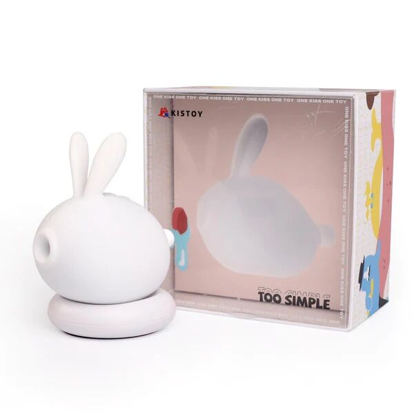 Вакуумний кліторальний стимулятор з вібрацією KISTOY Too Simple White - Зображення 2