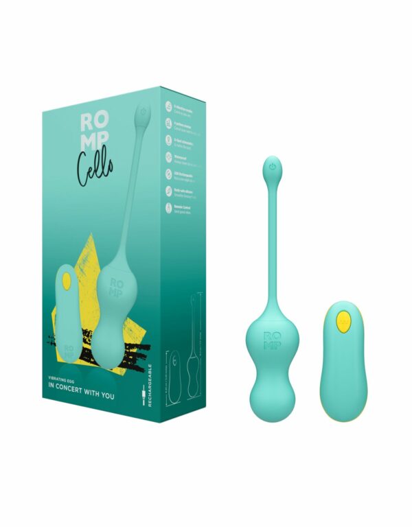 Віброяйце для точки G з пультом керування Romp Cello Light Teal, водонепроникне - Зображення 8