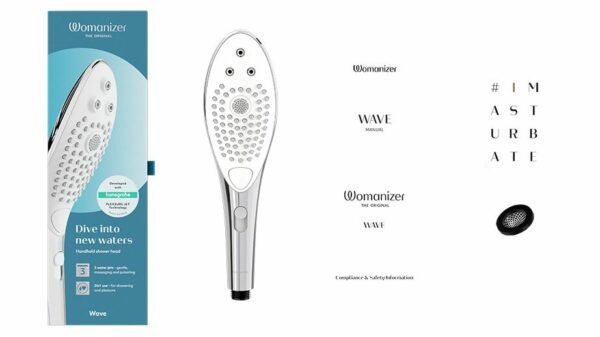 Насадка-стимулятор для душу 2в1 Womanizer Wave Chrome, масажер для інтимних зон - Зображення 5