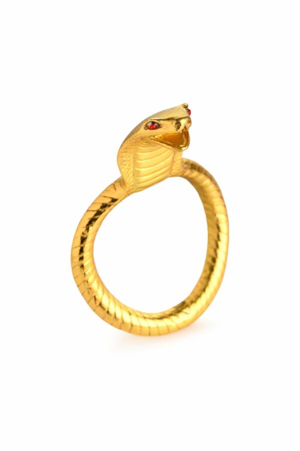 Ерекційне кільце з головою кобри Master Series: Cobra King Golden Cock Ring - Зображення 2