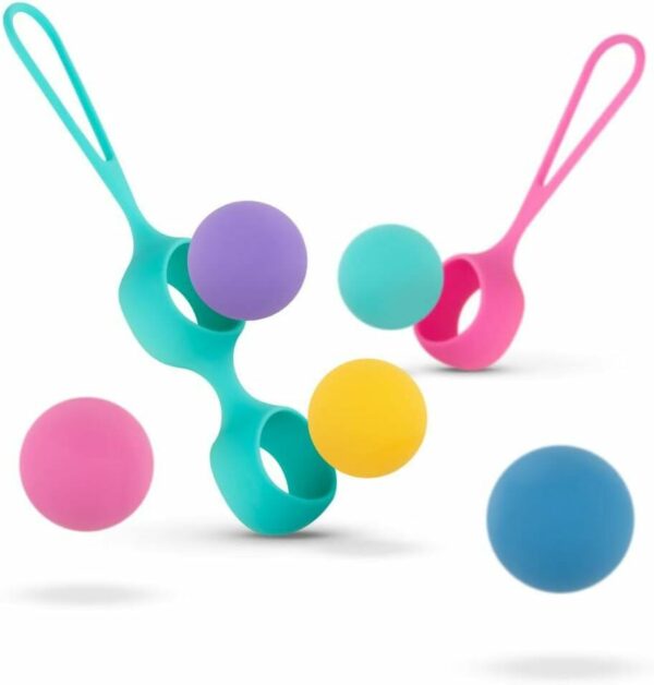 Набір вагінальних кульок PMV20: Vita – Kegel Ball Set, маса 40, 50, 60 г, два тримачі - Зображення 4