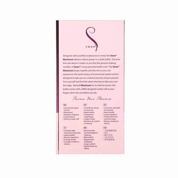 Віброкуля Swan Maximum + Comfy Cuff Pink, суперпотужна, різна інтенсивність, силіконова манжета - Зображення 10