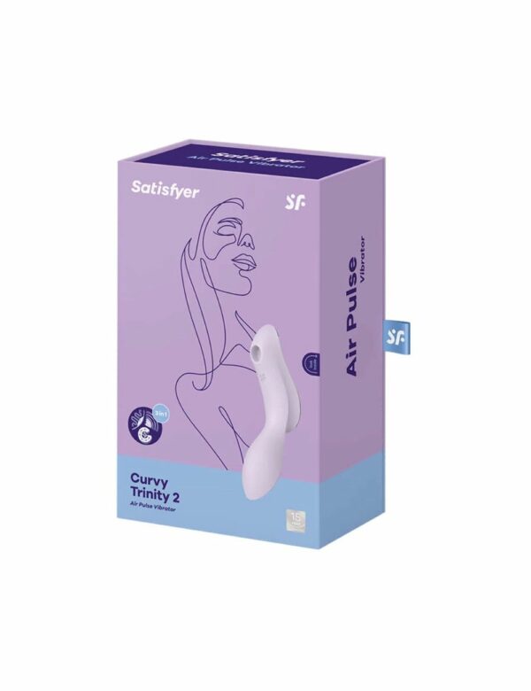 Вакуумний стимулятор з вібрацією Satisfyer Curvy Trinity 2 Violet - Зображення 4