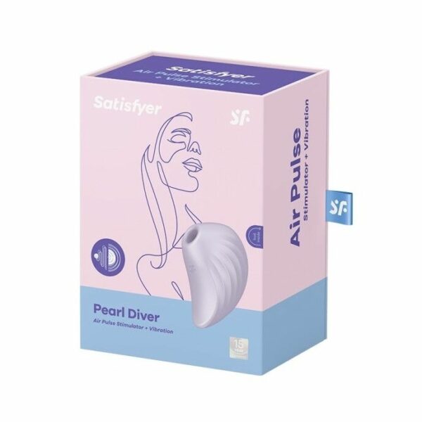 Вакуумний кліторальний стимулятор із вібрацією Satisfyer Pearl Diver Violet - Зображення 5