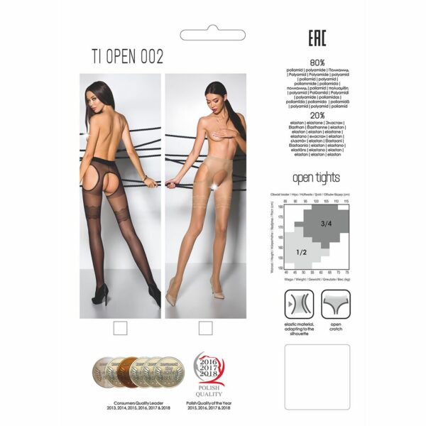 Еротичні колготки Passion TIOPEN 002 3/4 (20 den), black, імітація панчох і пояса - Зображення 6