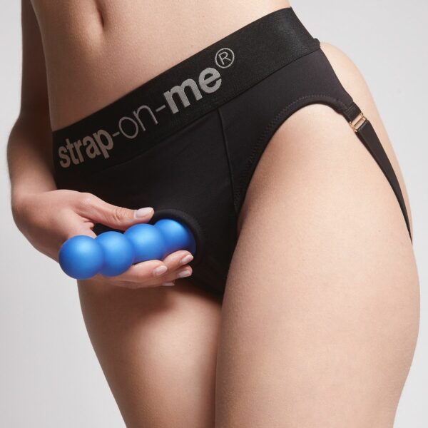 Насадка для страпона Strap-On-Me Dildo Plug Balls Blue Metallic XL - Зображення 5