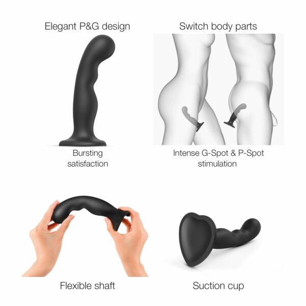 Насадка для страпона Strap-On-Me Dildo Plug P&G Black S - Зображення 3