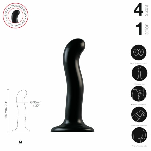 Насадка для страпона Strap-On-Me P&G-Spot Dildo, силикон, размер M - Зображення 3