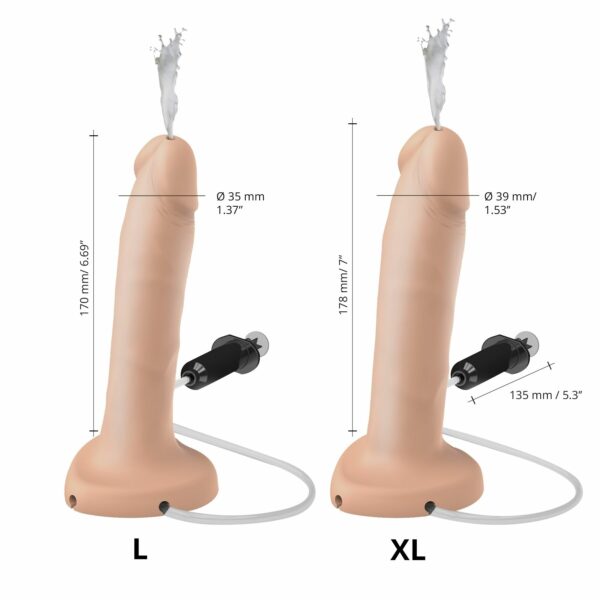 Фалоімітатор, що кінчає Strap-On-Me Squirting Cum Dildo Realistic Vanilla, діам. 3,5 см, силікон - Зображення 3