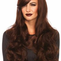 Хвиляста перука з косим чубчиком Leg Avenue Long Wavy Wig 68 см, коричнева
