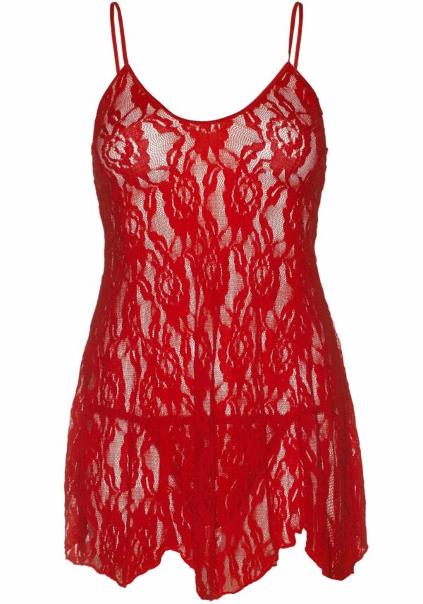 Сорочка бебі-дол Leg Avenue Rose Lace Flair Chemise Red, One Size - Зображення 3