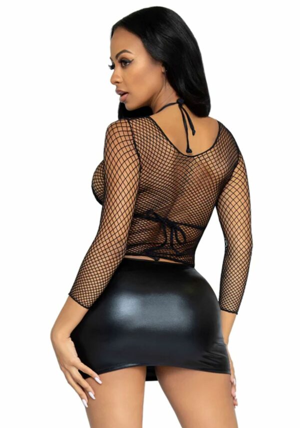 Сітчастий топ Leg Avenue Long Sleeves T-Shiets Black, One Size - Зображення 2
