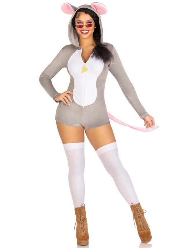 Комбінезон-костюм миші Leg Avenue Comfy Mouse M, з капюшоном - Зображення 4