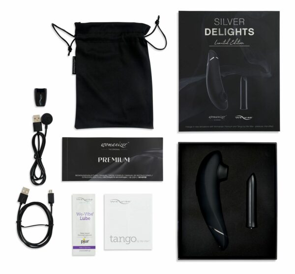 Преміальний подарунковий набір Silver Delights Collection: Womanizer Premium та We-Vibe Tango - Зображення 5