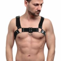 Чоловіча портупея на груди Feral Feelings – Bulldog Harness Black