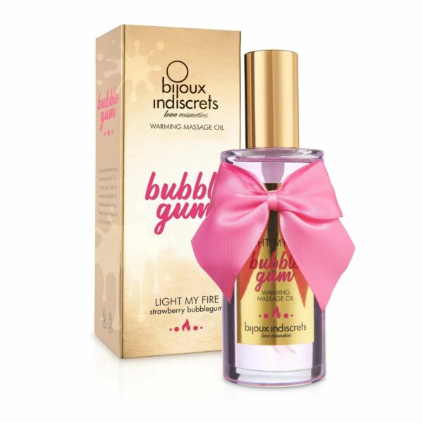 Розігрівальна олія Bijoux Indiscrets Light my Fire – Strawberry Bubblegum (100 мл) - Зображення 2