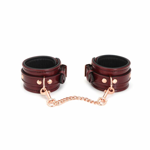 Шкіряні поножі Liebe Seele Wine Red Ankle Cuffs, знімний ланцюжок-кріплення - Зображення 2