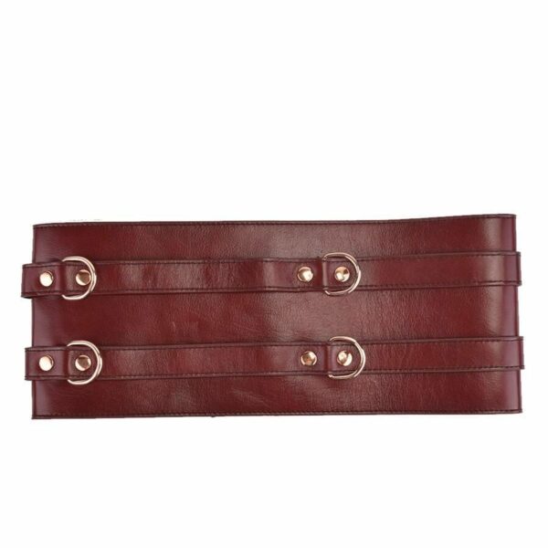 Шкіряний пояс для бондажу Liebe Seele Wine Red Waist Cuff, L Size - Зображення 6