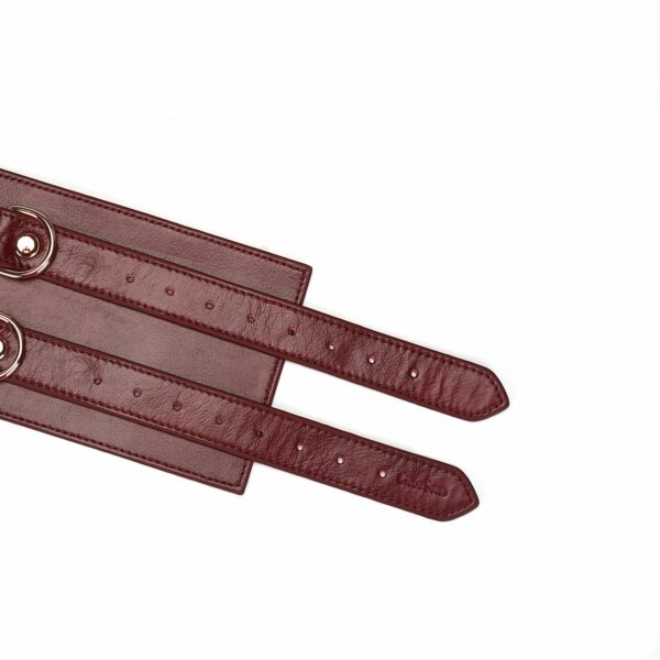 Шкіряний пояс для бондажу Liebe Seele Wine Red Waist Cuff, L Size - Зображення 3