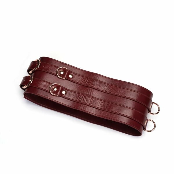 Шкіряний пояс для бондажу Liebe Seele Wine Red Waist Cuff, L Size - Зображення 2