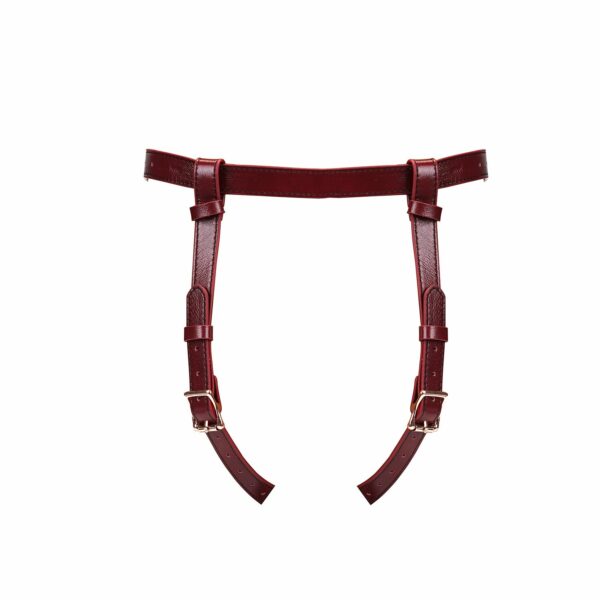 Шкіряні трусики для страпона Liebe Seele Wine Red Strap on Harness, універсальний розмір - Зображення 4