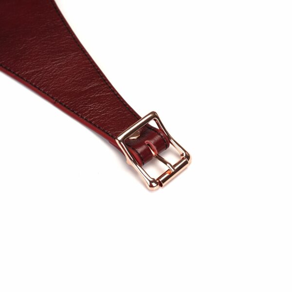 Шкіряні трусики для страпона Liebe Seele Wine Red Strap on Harness, універсальний розмір - Зображення 8