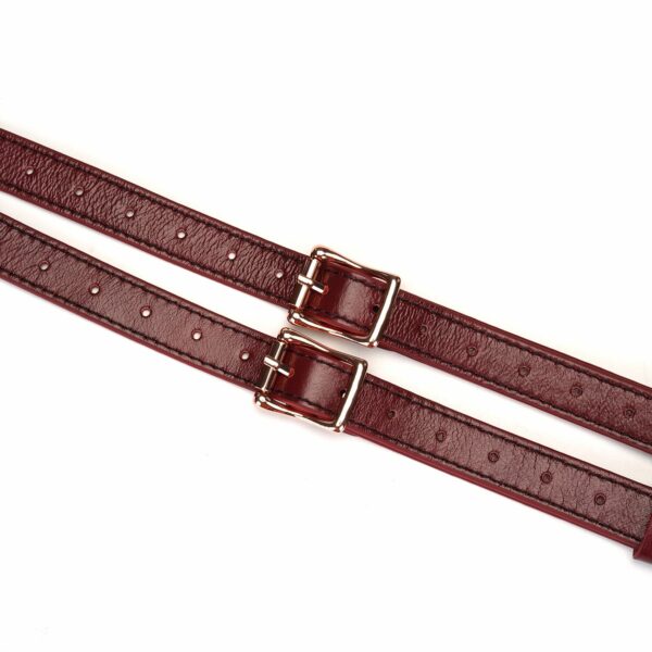 Шкіряні трусики для страпона Liebe Seele Wine Red Strap on Harness, універсальний розмір - Зображення 7