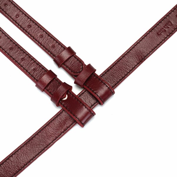 Шкіряні трусики для страпона Liebe Seele Wine Red Strap on Harness, універсальний розмір - Зображення 6