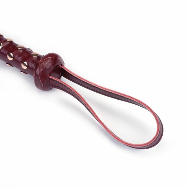 Флогер Liebe Seele Wine Red Studded Flogger, натуральна шкіра - Зображення 2