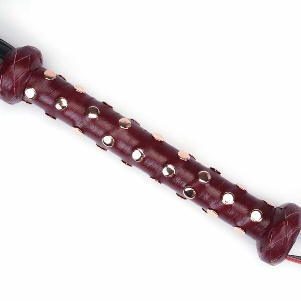 Флогер Liebe Seele Wine Red Studded Flogger, натуральна шкіра - Зображення 3