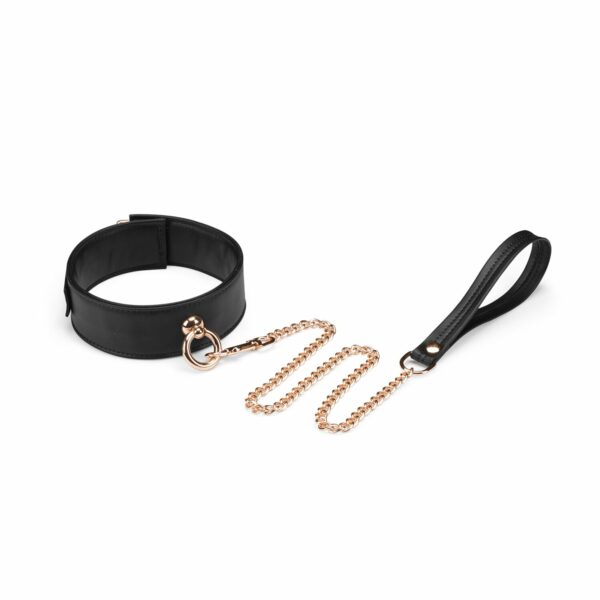 Нашийник з повідцем Liebe Seele Black Organosilicon Collar with Leash