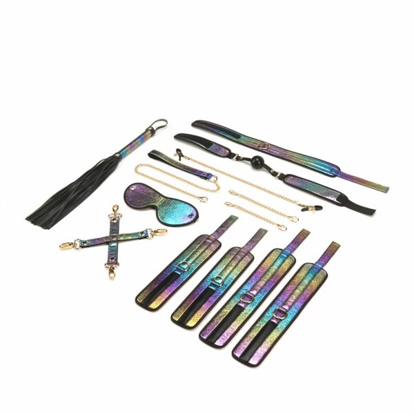 БДСМ-набір Liebe Seele Vivid Rainbow 8 Pieces Set, 8 аксесуарів, екошкіра на оксамитовій основі - Зображення 2