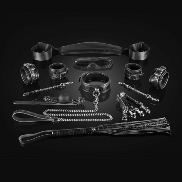 Набір Liebe Seele Temptation Bondage 8pcs Kit, фіксатори, нашийник з повідцем, кляп, флогер, маска - Зображення 2