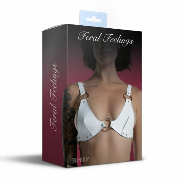 Ліф з натуральної шкіри Feral Feelings - Bikini Top White - Зображення 4