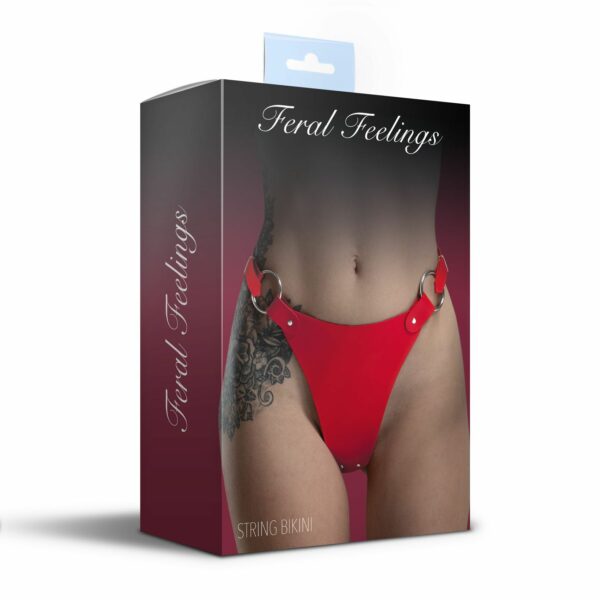 Трусики з натуральної шкіри Feral Feelings - String Bikini Red - Зображення 4