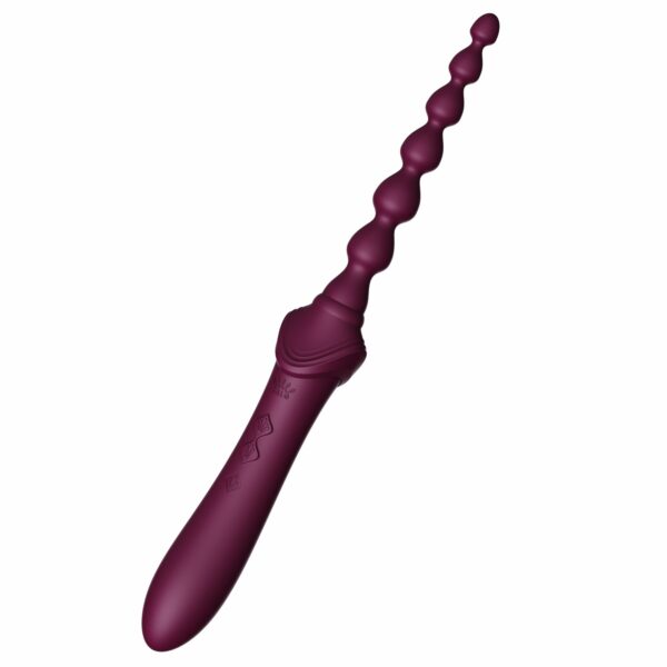 Мультифункціональний вібратор Zalo — Bess 2 Velvet Purple, 4 насадки, підігрів - Зображення 6