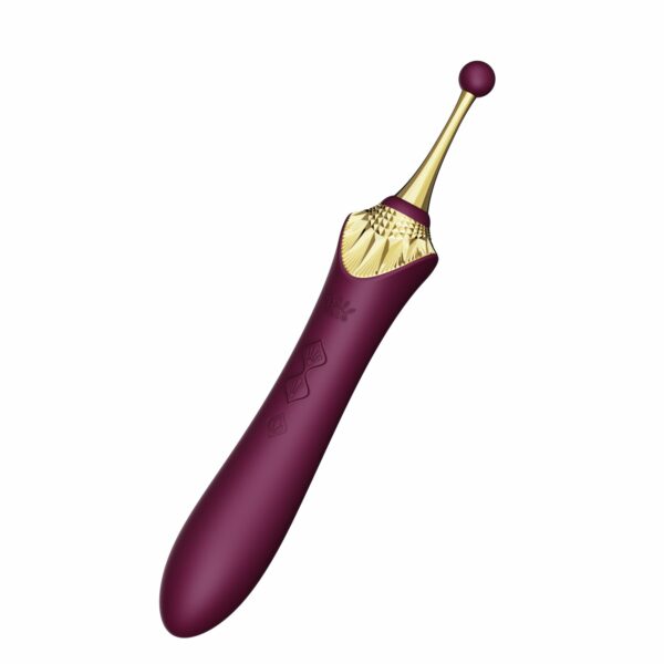 Мультифункціональний вібратор Zalo — Bess 2 Velvet Purple, 4 насадки, підігрів - Зображення 4