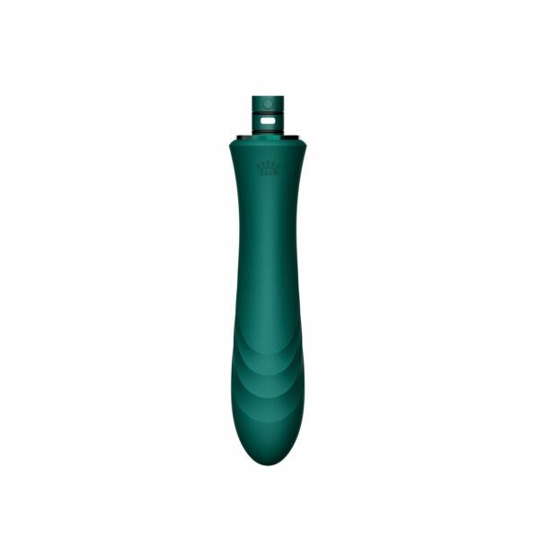 Компактна смарт секс-машина Zalo – Sesh Turquoise Green, 2 насадки, пульт ДК, кристал Swarovski - Зображення 9