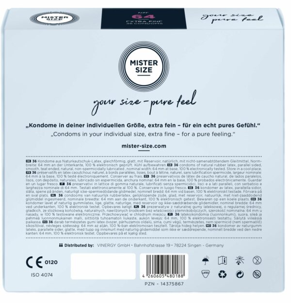 Презервативи Mister Size - pure feel - 64 (36 condoms), товщина 0,05 мм (м'ята упаковка!!!) - Зображення 4