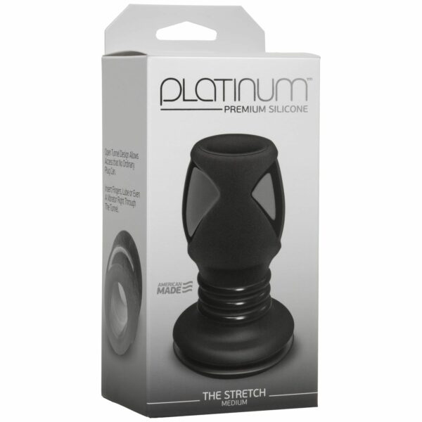 Анальний тунель Doc Johnson Platinum Premium Silicone - The Stretch Medium - Black  (м'ята упаковка) - Зображення 3