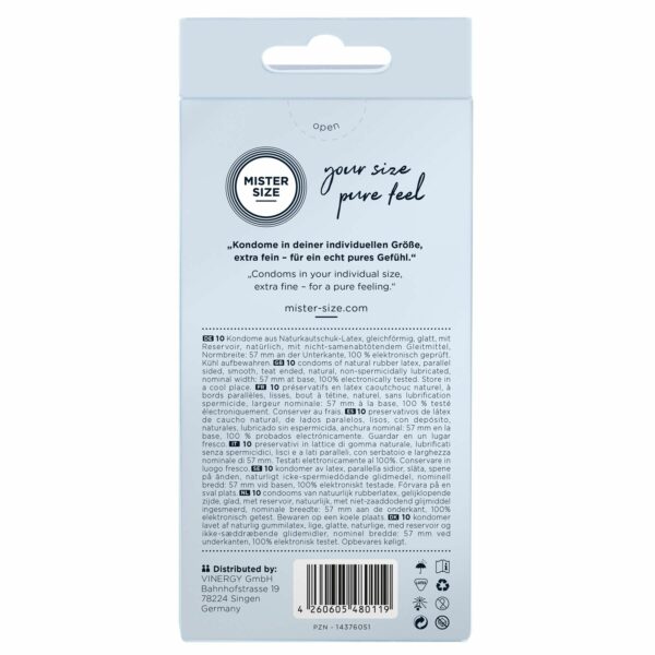 Презервативи Mister Size - pure feel - 57 (10 condoms), товщина 0,05 мм (м'ята упаковка!!!) - Зображення 4