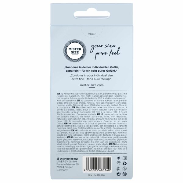 Презервативи Mister Size - pure feel - 60 (10 condoms), товщина 0,05 мм (м'ята упаковка!!!) - Зображення 4
