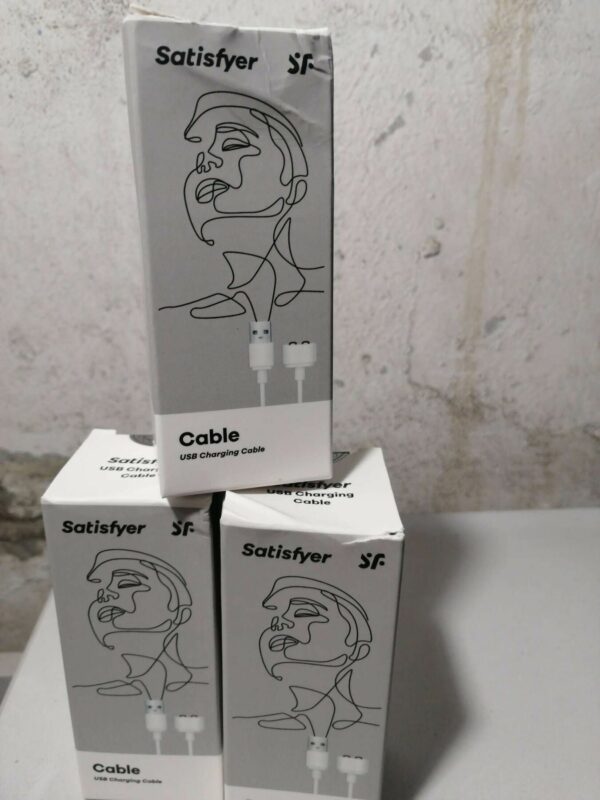 Зарядка (запасний кабель) для іграшок Satisfyer USB charging cable White (м'ята упаковка!!!) - Зображення 2