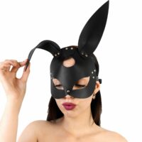 Шкіряна маска Зайчика Art of Sex – Bunny mask, колір Чорний