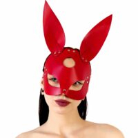 Шкіряна маска Зайчика Art of Sex – Bunny mask, колір Червоний